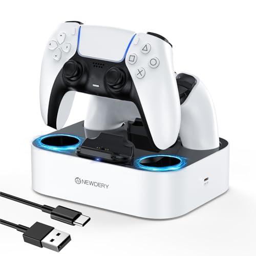 NEWDERY PS5 コントローラー 充電スタンド 急速充電 2台同時充電 置く