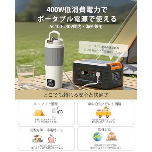 Aliliy 電気ケトル ポータブル トラベルケトル 550ml大容量 海外対応 6