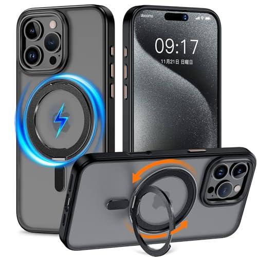 iPhone 16 Pro Max 用 ケース 縦横両対応 リング 多機能360度回転