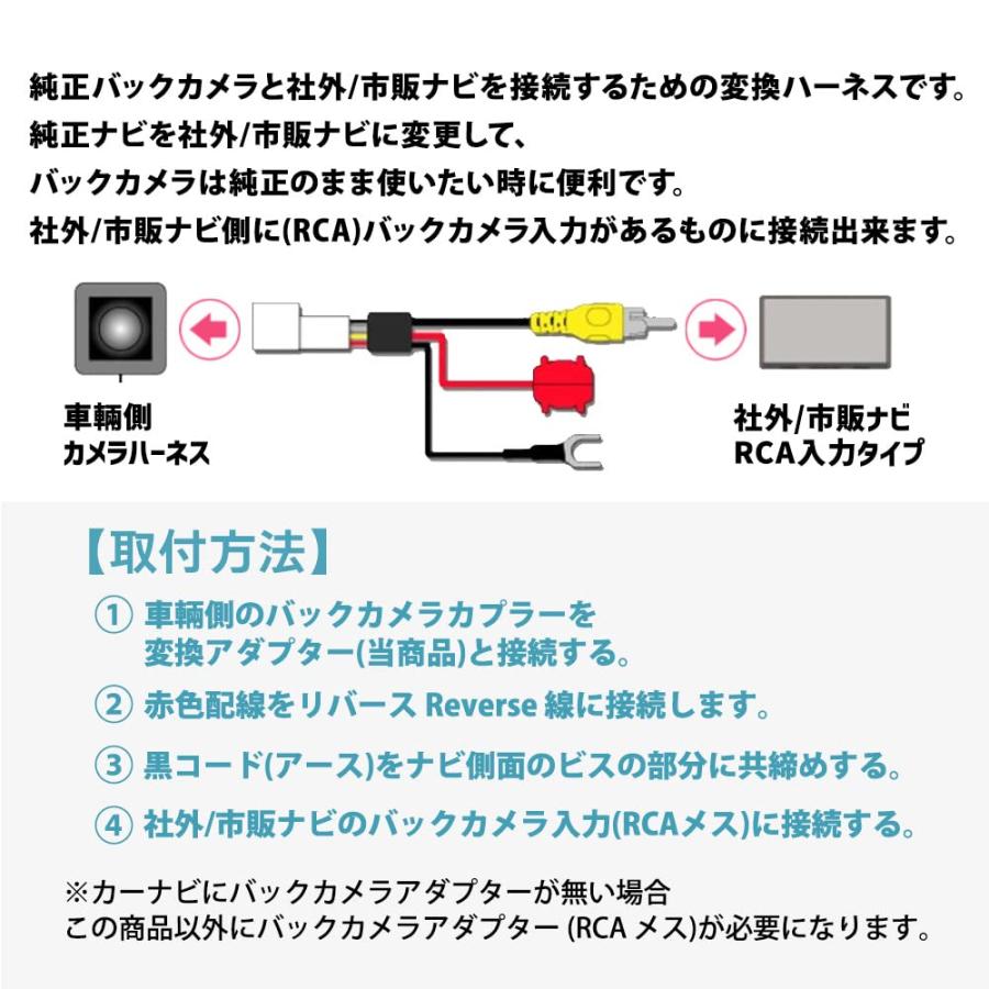 Jn005》新登場! トヨタ 純正 バックカメラ から 社外ナビ に変換！RCA
