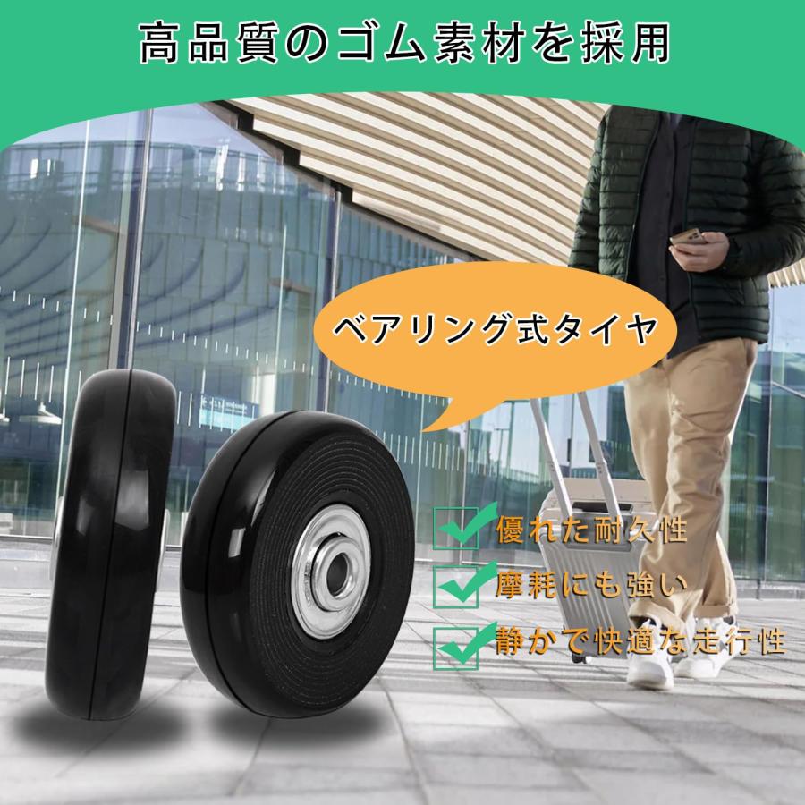 スーツケース キャスター ダブル 用 8個セット 54mm ゴム 車輪幅14mm