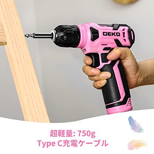 DEKO 8V 電動ドリル ドリルドライバー 9.5mm キーレスチャック 42点組