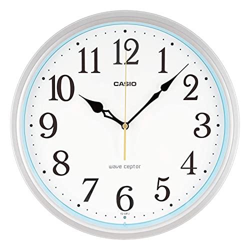CASIO(カシオ) 掛け時計 壁掛け時計 電波時計 シルバー アナログ 夜間