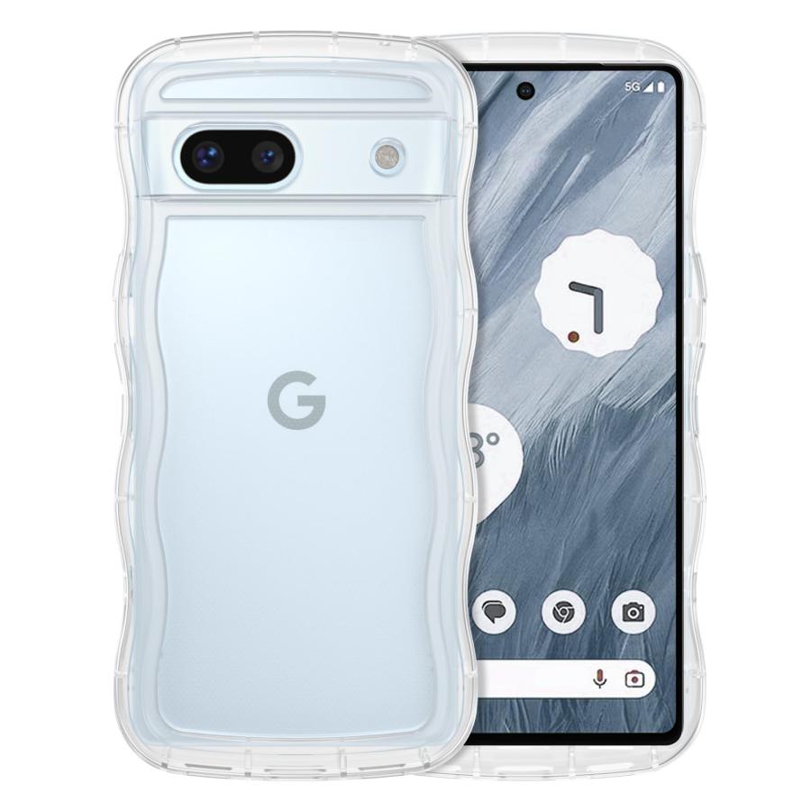 GUAGUA Goole Pixel 7A ケース クリア ウェーブ ピクセル 7a ソフト