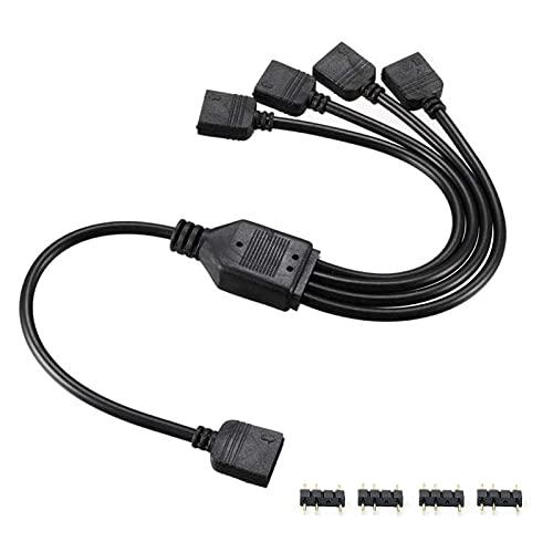 upHere ARGBファン用電源ケーブル 4分岐ケーブル アドレサブルLED用5V3