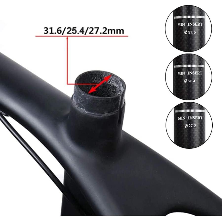 カーボンファイバーバイクシートポスト 27.2×400mm、ロードバイク 