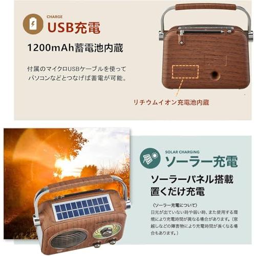 ポータブルラジオ FM/AM/SW/ワイドFM対応 高感度 ラジオ USB/SDカード