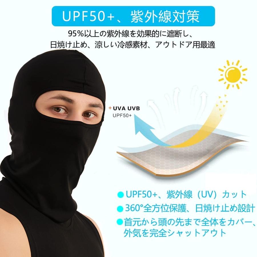 Trifong] フルフェイスマスク 夏用 冷感 通気性 覆面 黒 2枚 目出し帽