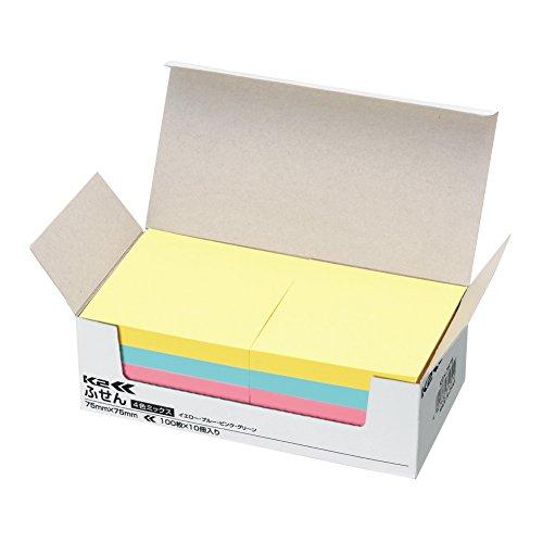 コクヨ 付箋 超徳用 ふせん 75mm×75mm 100枚×100冊入 4色 コクヨ 付箋 超徳用 ふせん 75mm×75mm 100枚×10冊入 4色ミックス