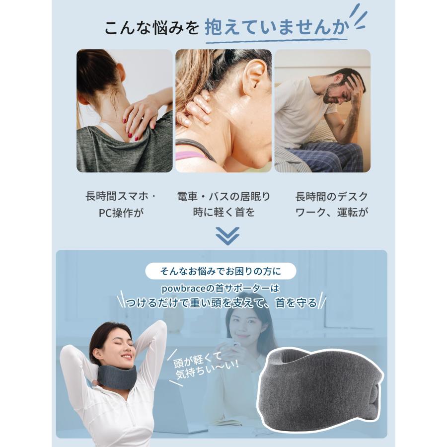 POWBRACE 首 サポーター 頸椎 コルセット 頚椎 カラー ソフト 首用