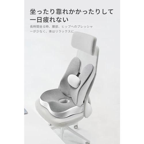Gadeel 低反発 座布団＆腰クッション 2点セット ランバーサポート