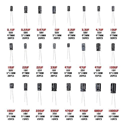 Singertop 電解コンデンサ アルミ電解コンデンサー 24種類 500pcs 電子