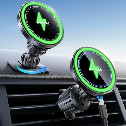 2in1・強力磁気Lamicall スマホホルダー 車 ワイヤレス充電：iphone 