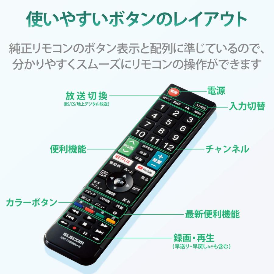 エレコム テレビリモコン Hisense ハイセンス用 設定不要ですぐに