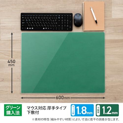 プラス デスクマット マウス対応 片面非転写 光沢 厚手 下敷付 600