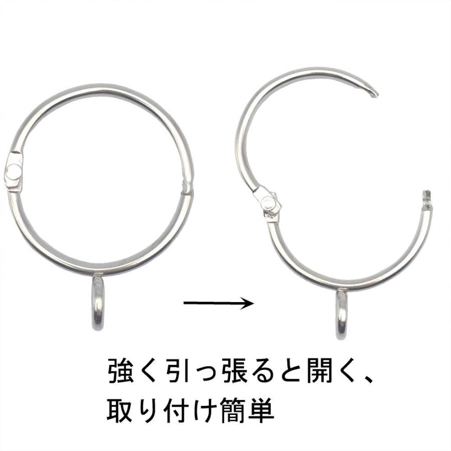 カーテンリング シャワーカーテンリング 内径38mm シルバー　10個セット シャワーカーテンリング スライドリング 開口設計 カーテンリング