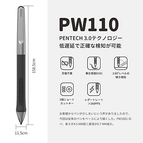 HUION ペンタブ ペンタブレット Inspiroy 2 8.7 x 5.4インチ 全面