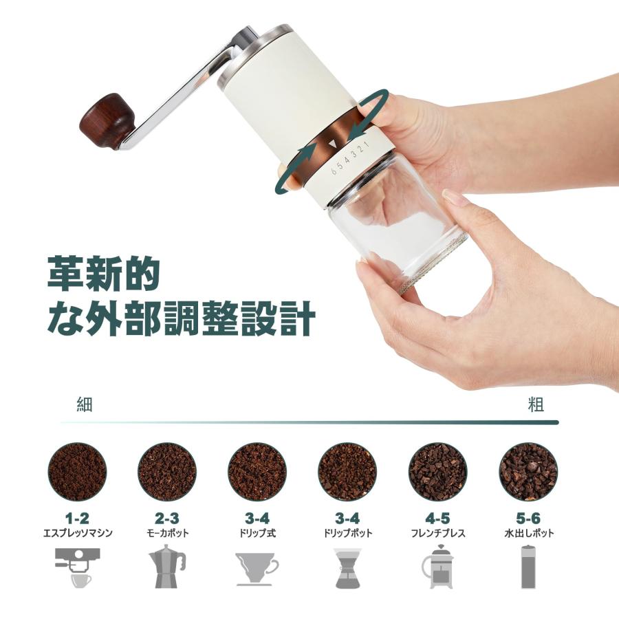 VKCHEF コーヒーミル 手挽きコーヒーグラインダー セラミック臼