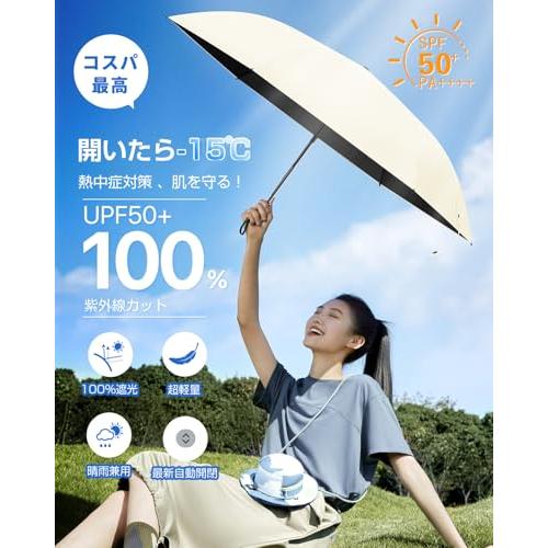 現役皮膚科医監修 JIS認証＆段階収納日傘 UVカット100遮光遮熱