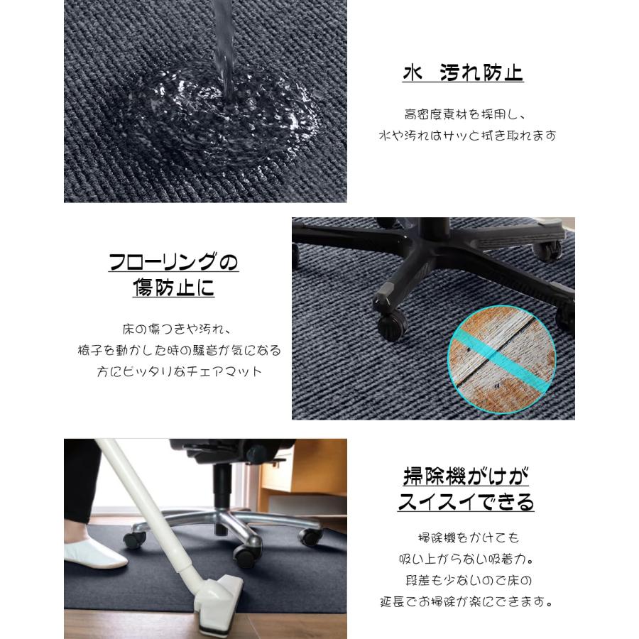 AYO ゲーミングチェアマット ダークグレー 140×90cm 厚さ4 mm チェア