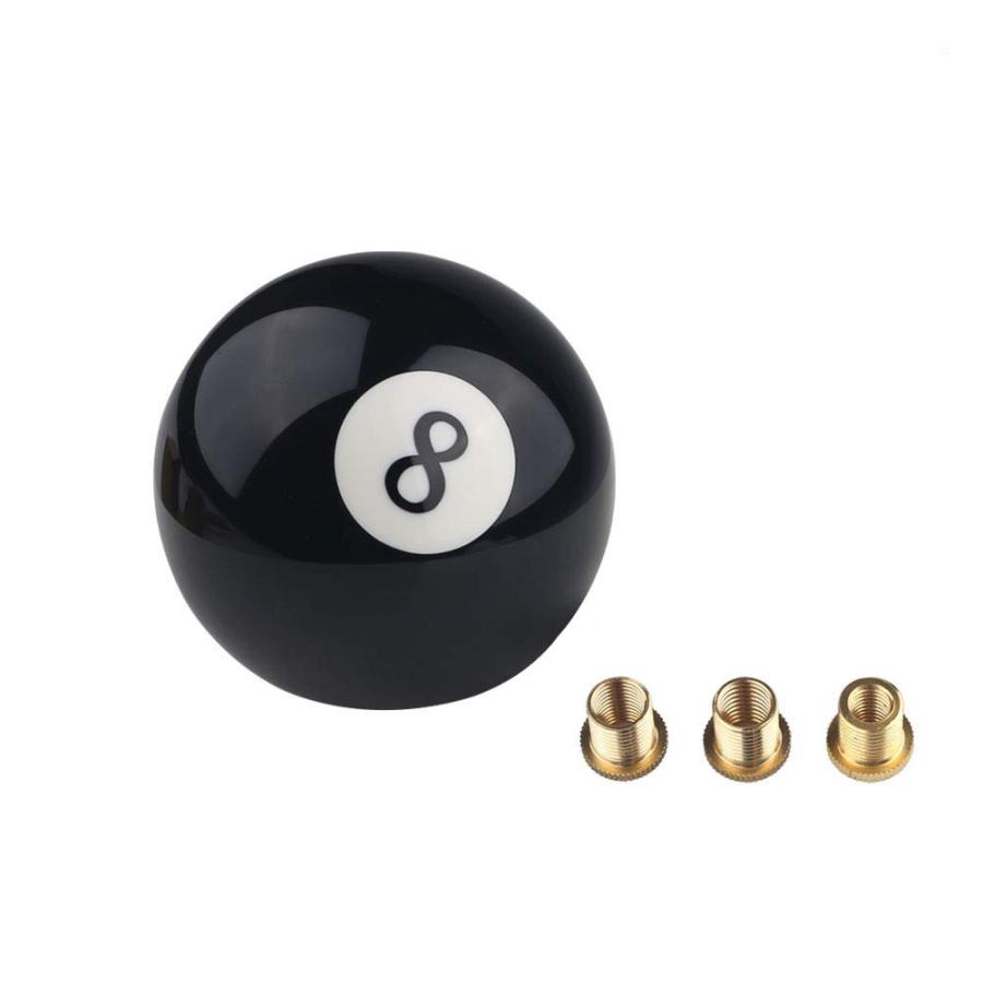 ADPOW ボール型ビリヤードシフトノブアクリル製直径60mm汎用 M12x1.25