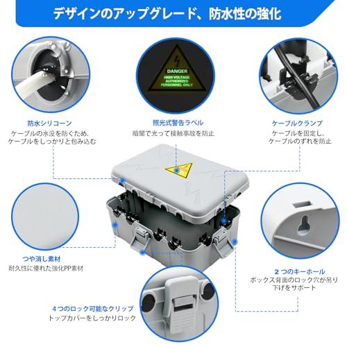 大型屋外電気ボックス IP54防水屋外コンセントカバー 耐候性延長コード