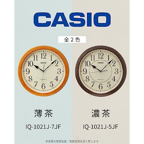 CASIO 壁掛け時計 CASIO(カシオ) 壁掛け時計 電波時計 木目調 ステップ秒針 夜間秒針停止