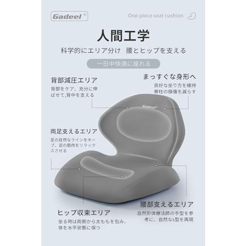 Gadeel 低反発 腰痛 クッション 座布団 一体型 ランバーサポート 