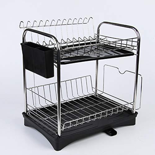 leimish]水切りラック 2段水切りかご ステンレス製 バスケット錆びない