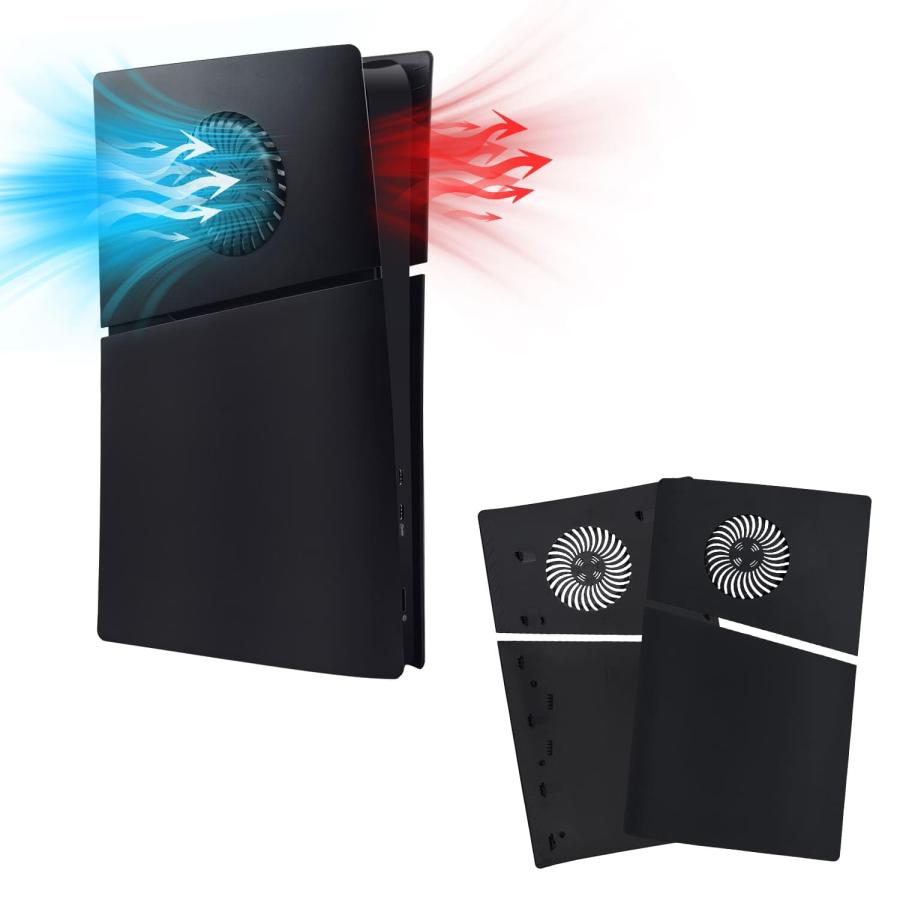 Mcbazel 新型 PS5 Slim用フェイスプレート 冷却口付き 放熱対策 傷防止