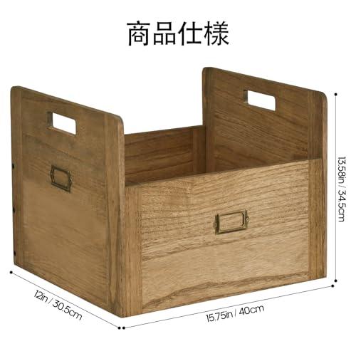 KIRIGEN レコードケース LP用 レコードボックス レコードラック 木製  