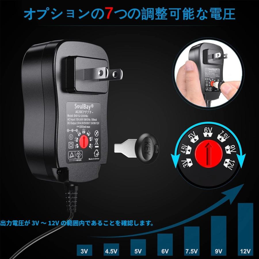 SoulBay ユニバーサルAC DCアダプター マルチ電圧レギュレート
