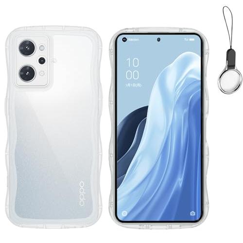 HILEGENER OPPO Reno 9A/7A かわいい ケース うねうね レンズ保護 耐