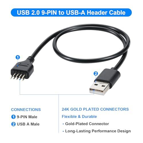MZHOU マザーボード USB 2.0 9ピン - Aヘッダーケーブル、USBデバイス