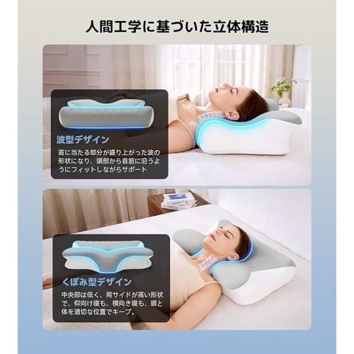 枕 Pursay 首が痛くならない いひき対策 低反発枕 高さ調整可人間工学