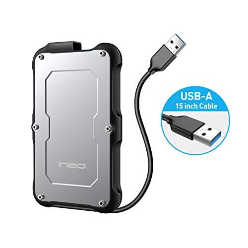 ineo 2.5インチ USB3.1 SATA HDD SSD 外付けハードドライブケース 頑丈