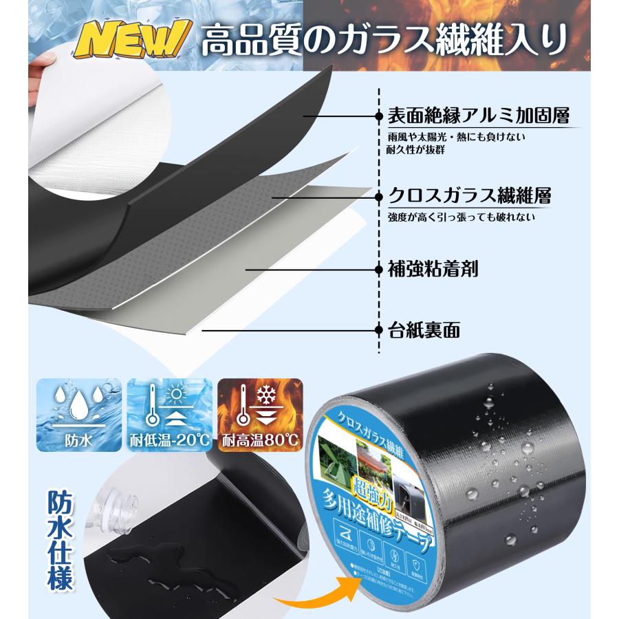 GOKEI 強力補修テープ 強力テープ 幅8cm×長さ8m ガラス繊維入り テント