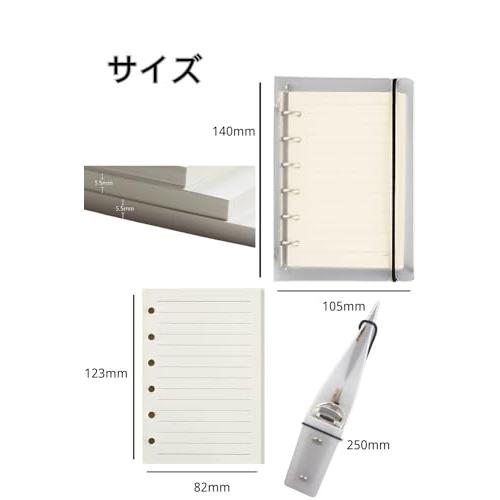 YINKE バインダー ミニ 6穴 透明PP システム手帳 a7透明バインダー