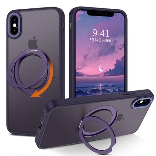 DOMAVER iPhone XS ケース X Magsafe対応 ワイヤレス対応 360°回転