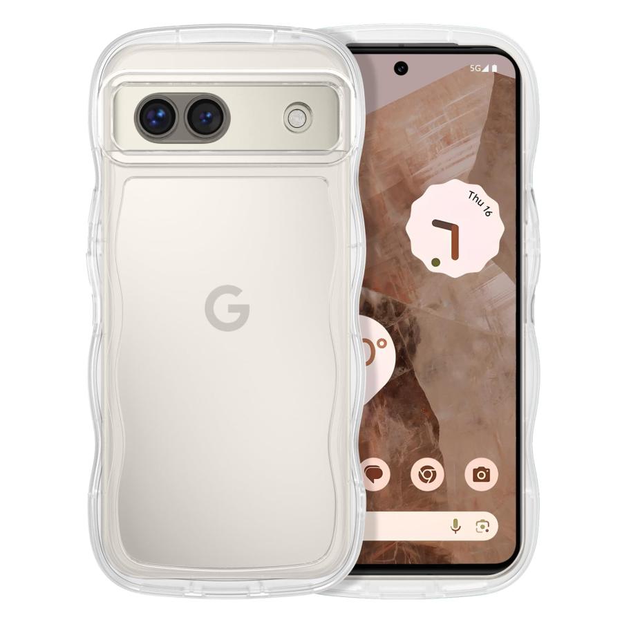 GUAGUA Google Pixel 8A ケース クリア ウェーブ ピクセル 8a ソフト