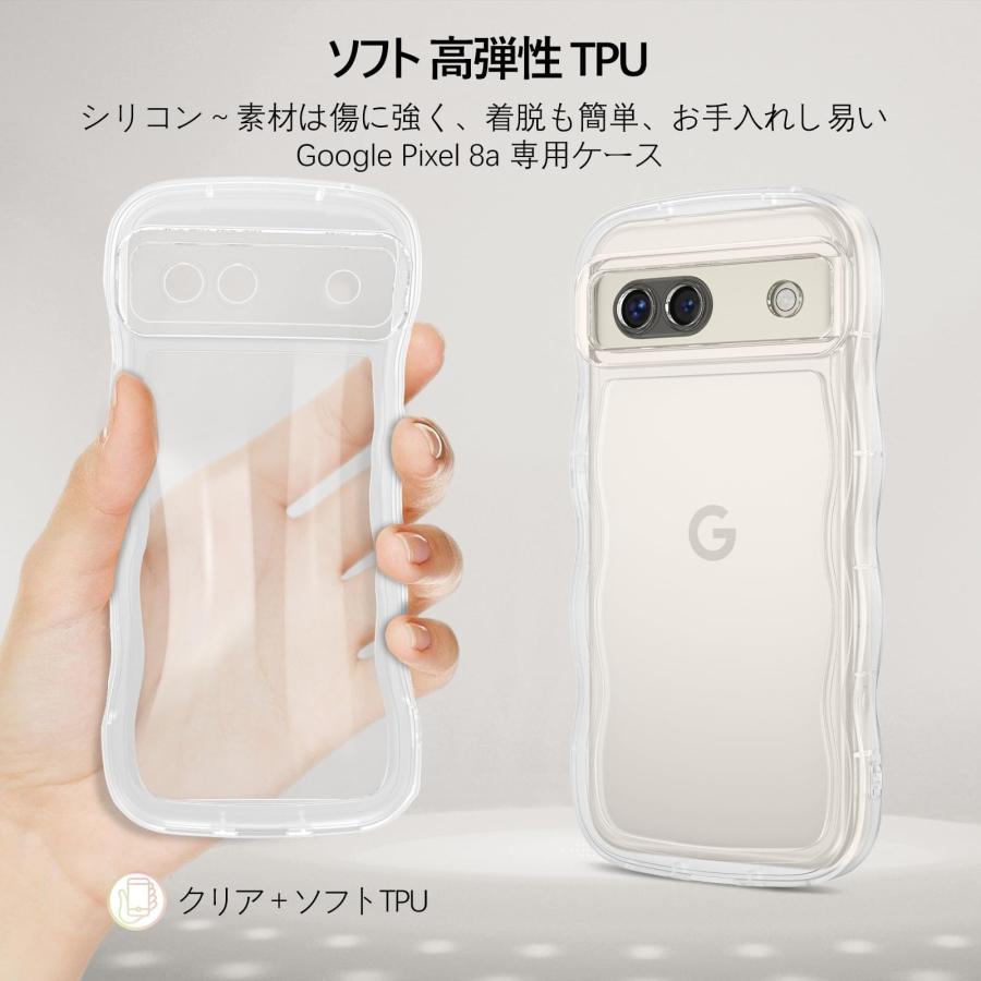 GUAGUA Google Pixel 8A ケース クリア ウェーブ ピクセル 8a GUAGUA Google Pixel 8A ケース クリア ウェーブ ピクセル 8a