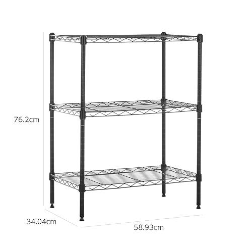 ベーシック 3段スチールラック 棚 メタルラック 耐荷重340kg 幅58.9