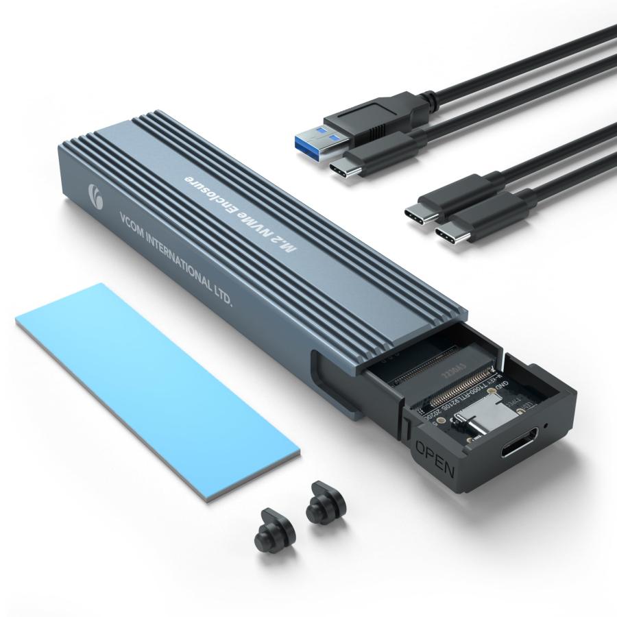 VCOM M.2 NVMe SSD 外付けケース 10Gbps 高速データ転送 SSD