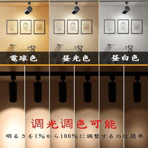ライティングレール用スポットライト100W相当 調光 調色 リモコン付き