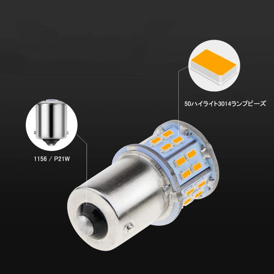 S25 12V-24V車用 シングル球 LED バックランプ 3014SMD 黄色の琥珀