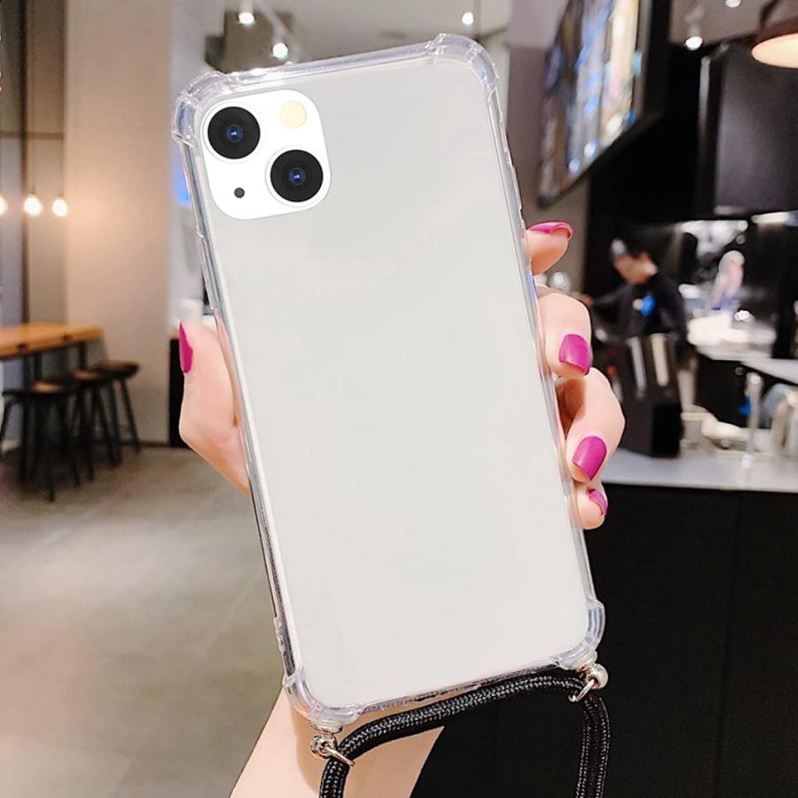 iPhone 14 ケース クリア 透明 カバー ショルダー 掛縄け ストラップ