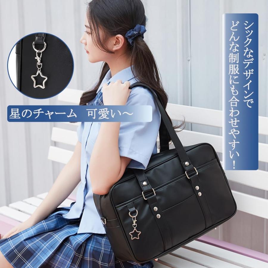 ARIALK] スクールバッグ 合皮 高校生 女子 通学 ボスドンバッグ