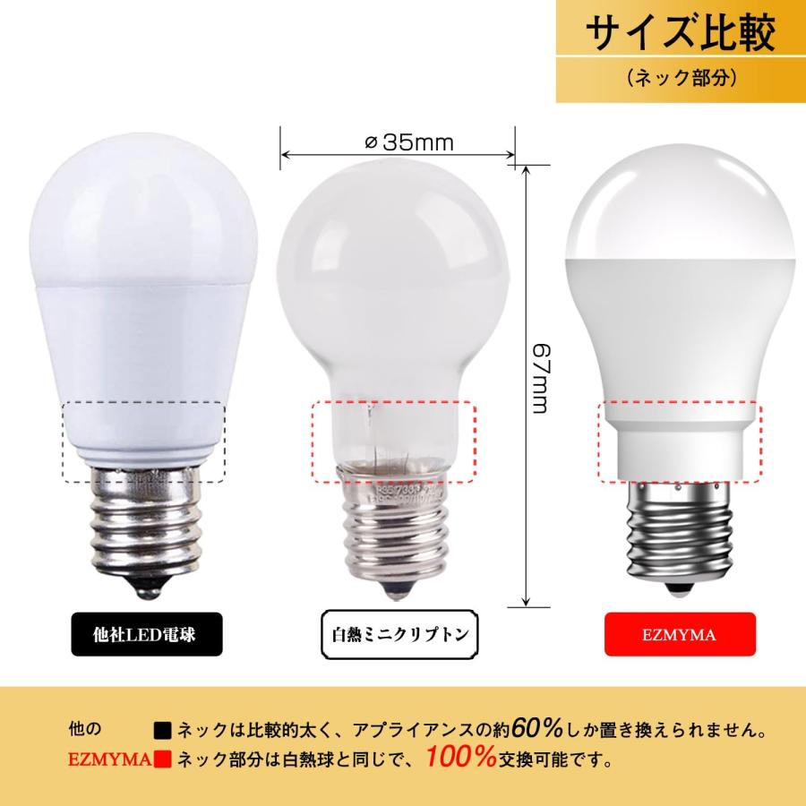 ミニクリプトン電球 LED電球 口金直径17mm 電球色 60W形相当 広配光 2