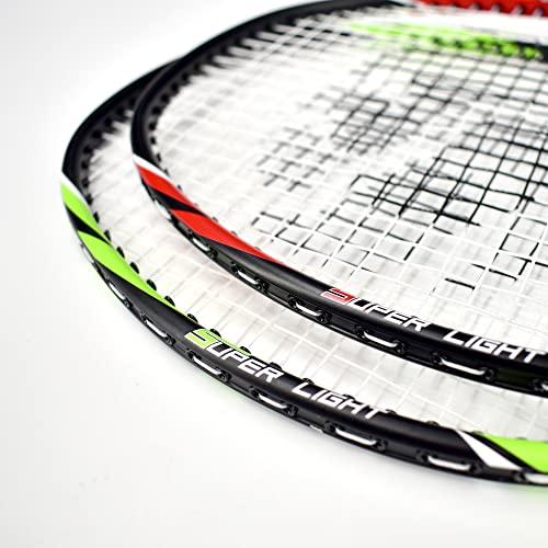 Senston 2本組みバドミントンラケットセットカーボンファイバー
