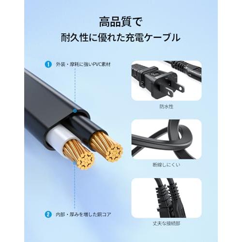 1.2M メガネ型 シャープ 用 テレビ 電源コード 対応 Sharp Aquos LC